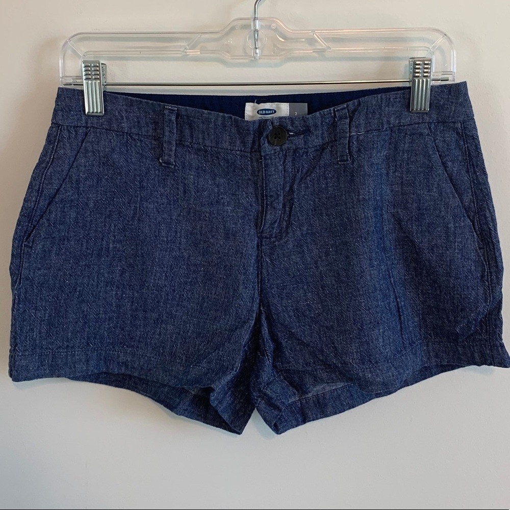 Old Navy Linen Navy Shorts, Size 2